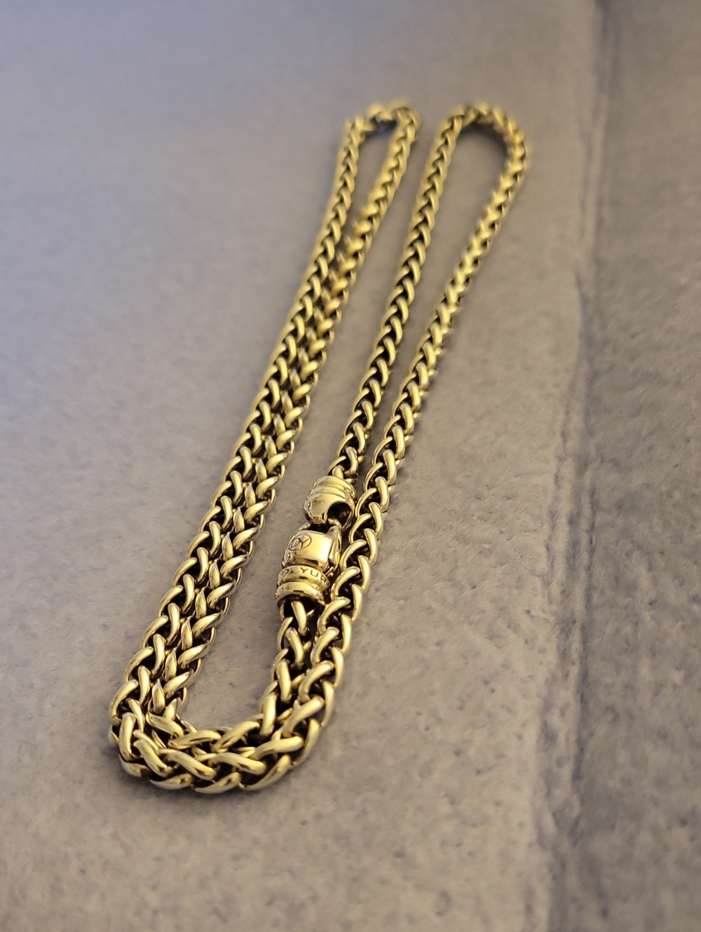 David Yurman Unisex  Sterling Silver Rope Chain Necklace - Classic Link Style
